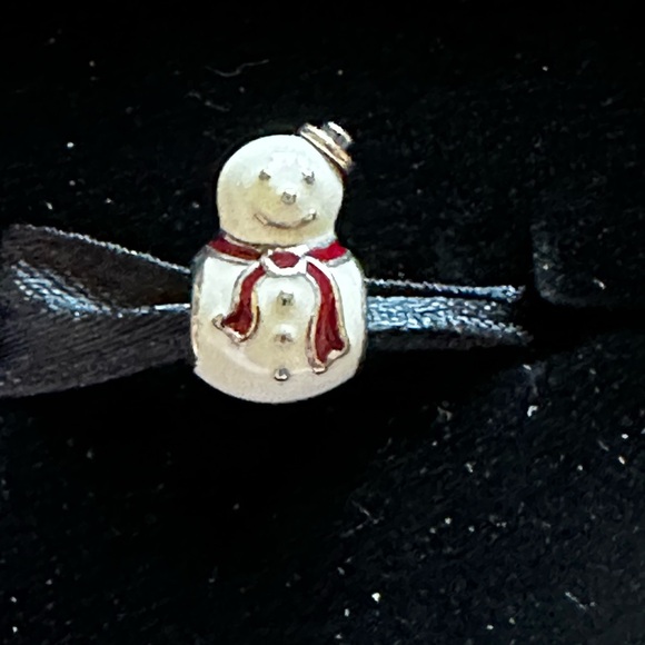 Pandora Sterling Silver Happy Snowman Charm - Picture 2 of 4